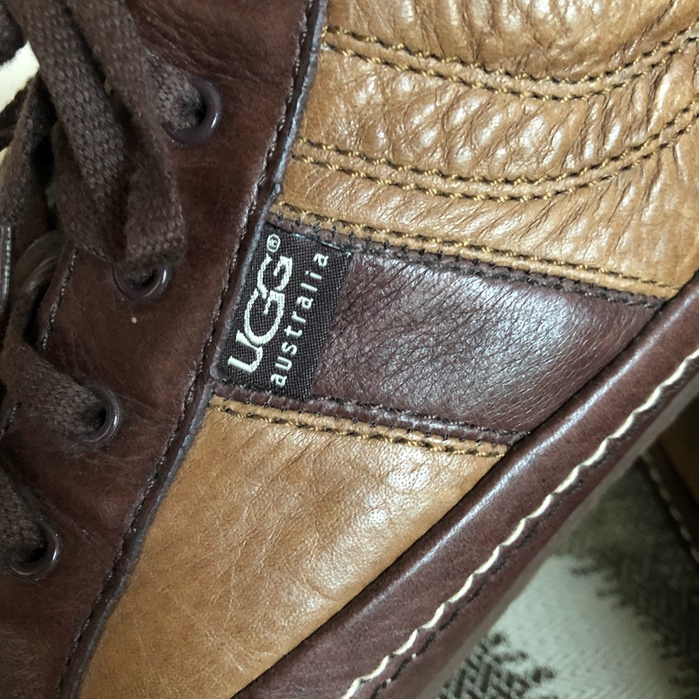 πUGGβS MENβS LEATHER FUR LINED SNEAKERS π Sz 12 - Picture 6 of 16